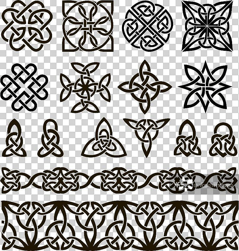 黑色凯尔特抽象古代艺术背景图片素材