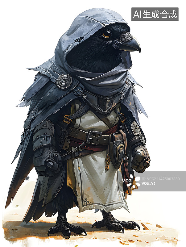 【AI数字艺术】喜鹊战士图片素材
