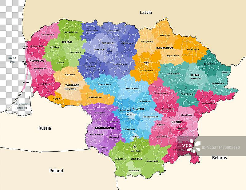 立陶宛行政区划县图片素材