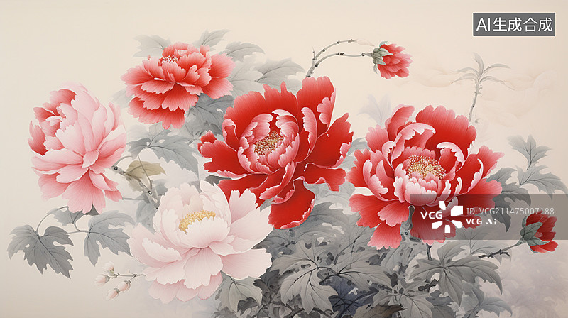 【AI数字艺术】牡丹花图片素材