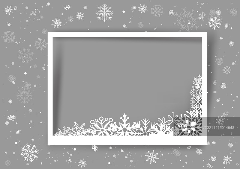 带角落雪花的圣诞相框图片素材