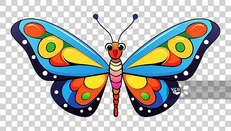 彩色蝴蝶卡通剪贴画图片素材