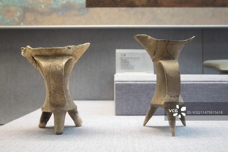 河南省洛阳博物馆白陶爵夏代公元前21世纪-前1600年东马沟出土图片素材
