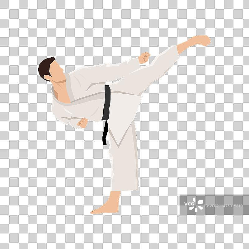 空手道踢腿武术题字图片素材