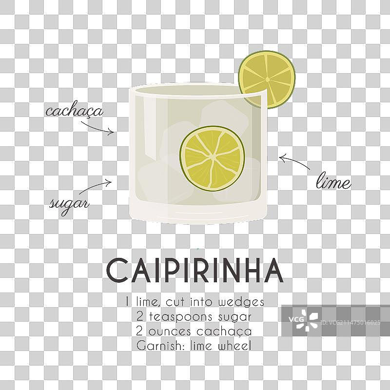 经典卡琵罗斯卡鸡尾酒配方饮品图片素材