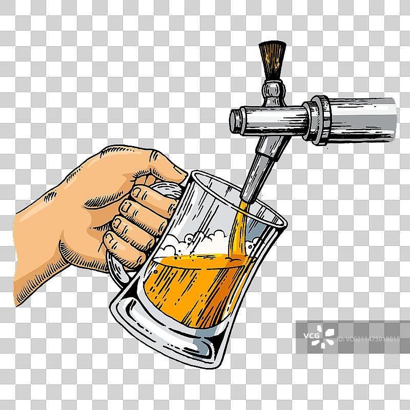 啤酒龙头倒啤酒雕刻图片素材