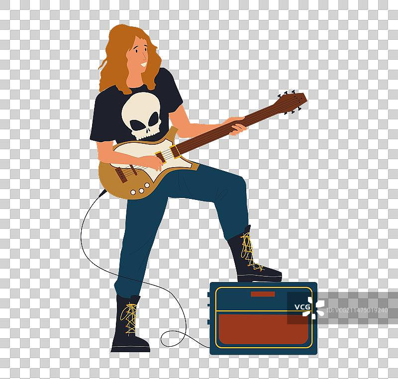 摇滚音乐会卡通吉他金属音乐家图片素材