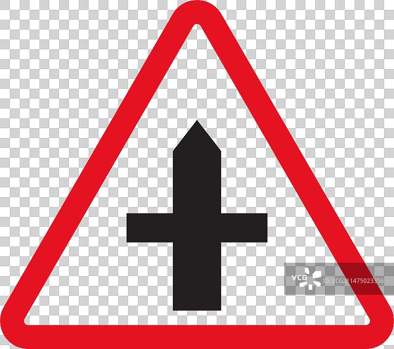 主路与辅路的交叉路口标志图片素材