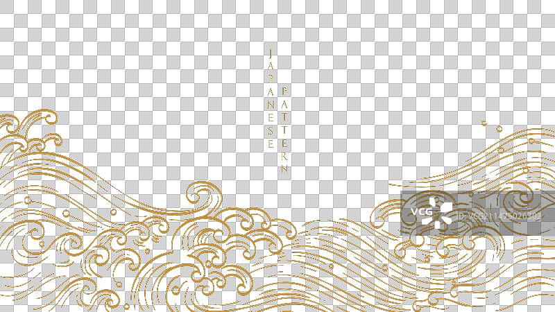 中国风海浪祥云自然艺术背景图片素材