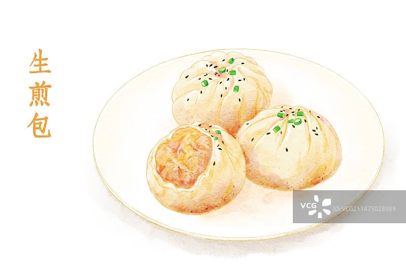 上海美食生煎包图片素材