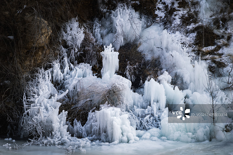 北京虎峪峡冰瀑图片素材