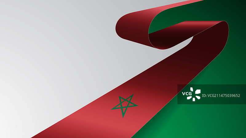 逼真摩洛哥国旗丝带背景图片素材