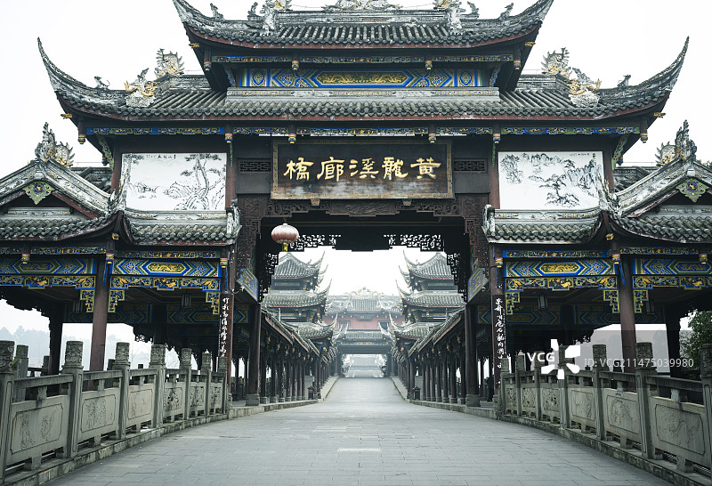 黄龙溪廊桥图片素材