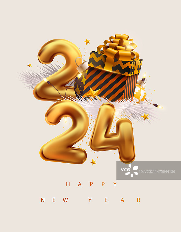 2024新年贺卡设计图片素材