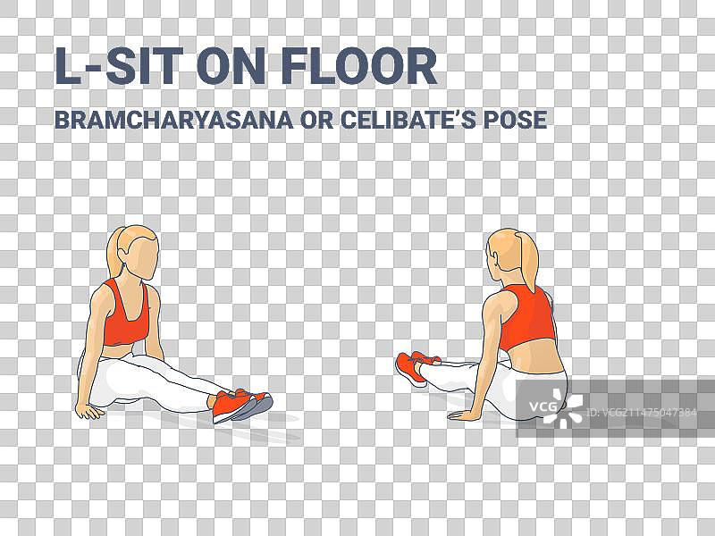 L形坐姿女子锻炼或瑜伽图片素材