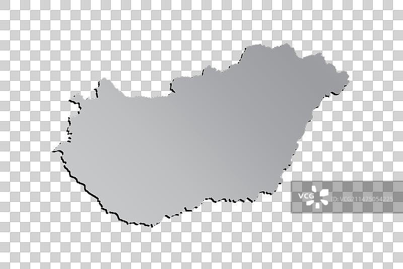 欧洲国家匈牙利银质地图图片素材