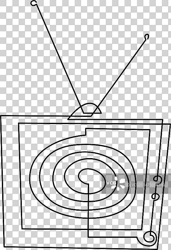 电视屏幕上连续的催眠螺旋线图片素材