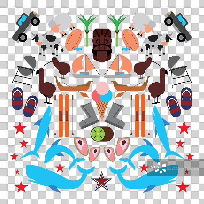 新西兰图标集图片素材