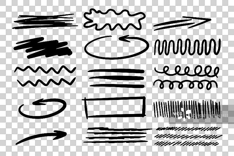 涂鸦漩涡断线合集图片素材