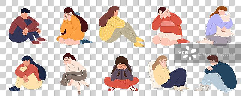 悲伤沮丧的青少年图片素材