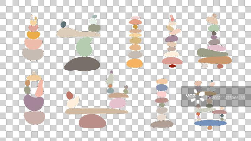 简约抽象涂鸦风格的禅石石堆图片素材