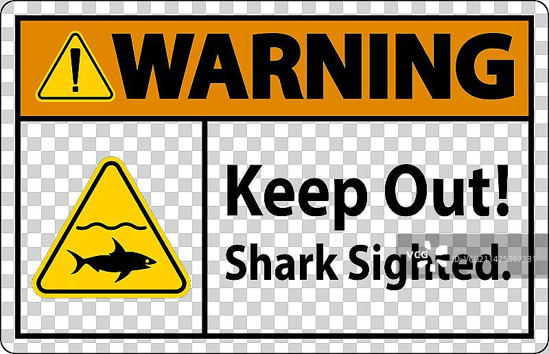 鲨鱼出没，请勿靠近警告图片素材