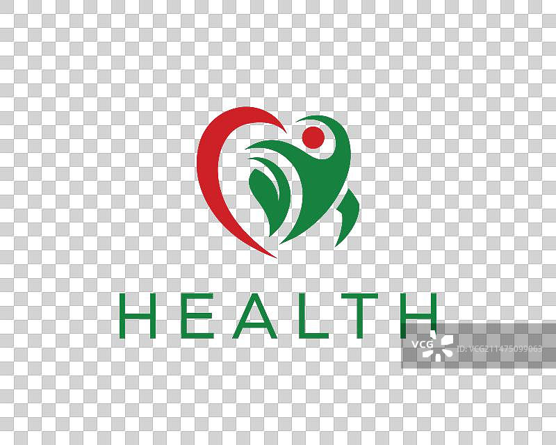 爱心与树叶logo设计图片素材