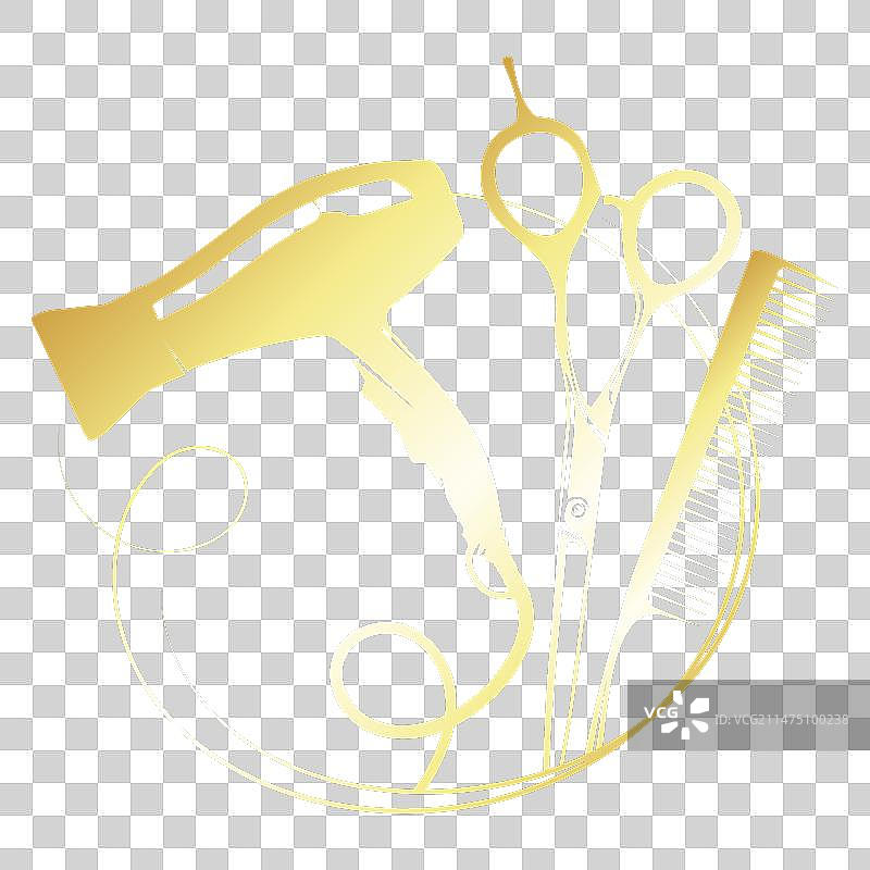 美容美发金色剪刀标志图片素材