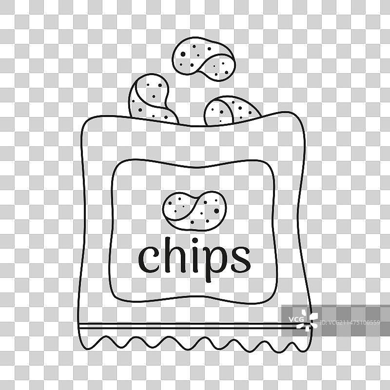 黑白薯片图片素材