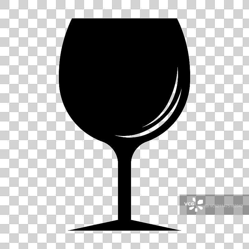 白色背景上的黑色酒杯图标图片素材