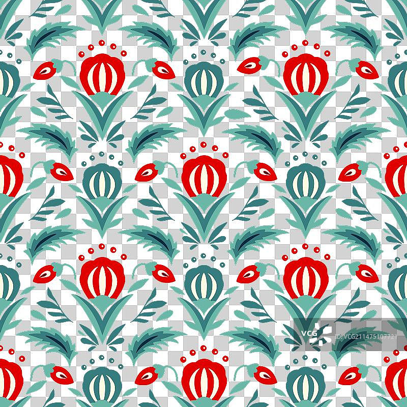 圣诞花卉精美无缝图案图片素材