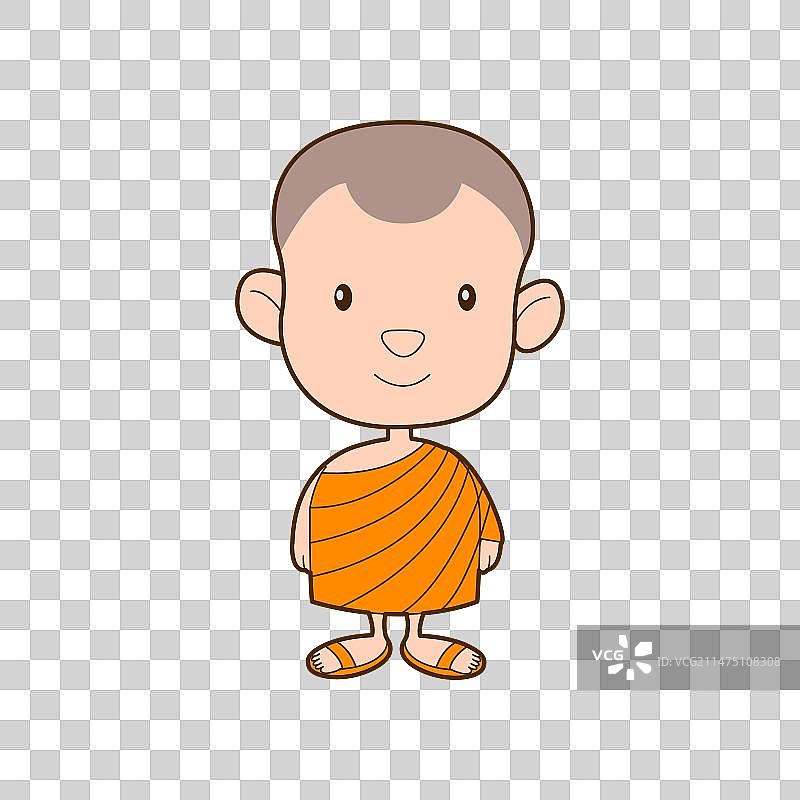 可爱的卡通小和尚图片素材