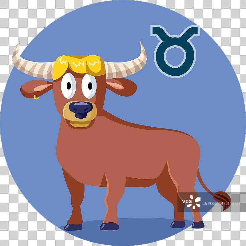 卡通有趣的金牛座图片素材
