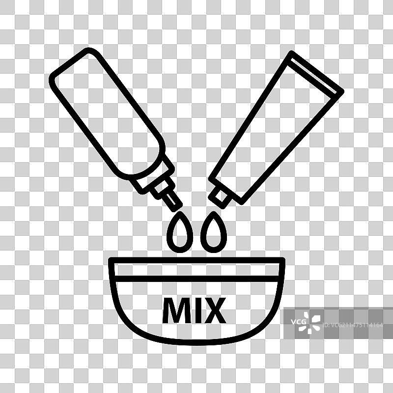 染发图标：染发剂混合图片素材