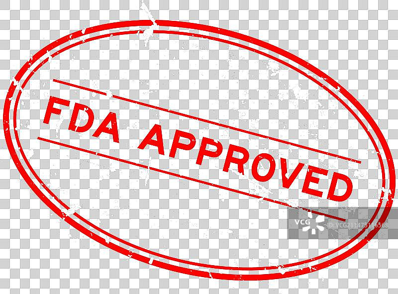 红色FDA批准椭圆形橡胶印章图片素材