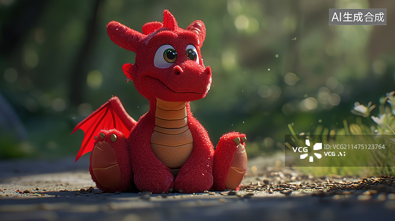 【AI数字艺术】公园里的红色玩具特写镜头图片素材