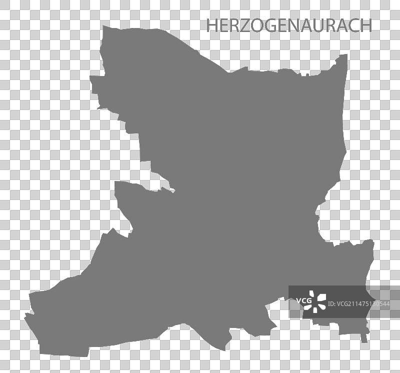 黑措根奥拉赫德国城市地图灰色轮廓图片素材