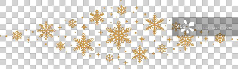 金色雪花边框菱形雪花图案图片素材