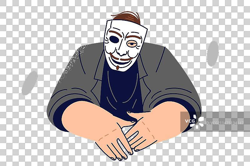 戴着面具的匿名男子图片素材