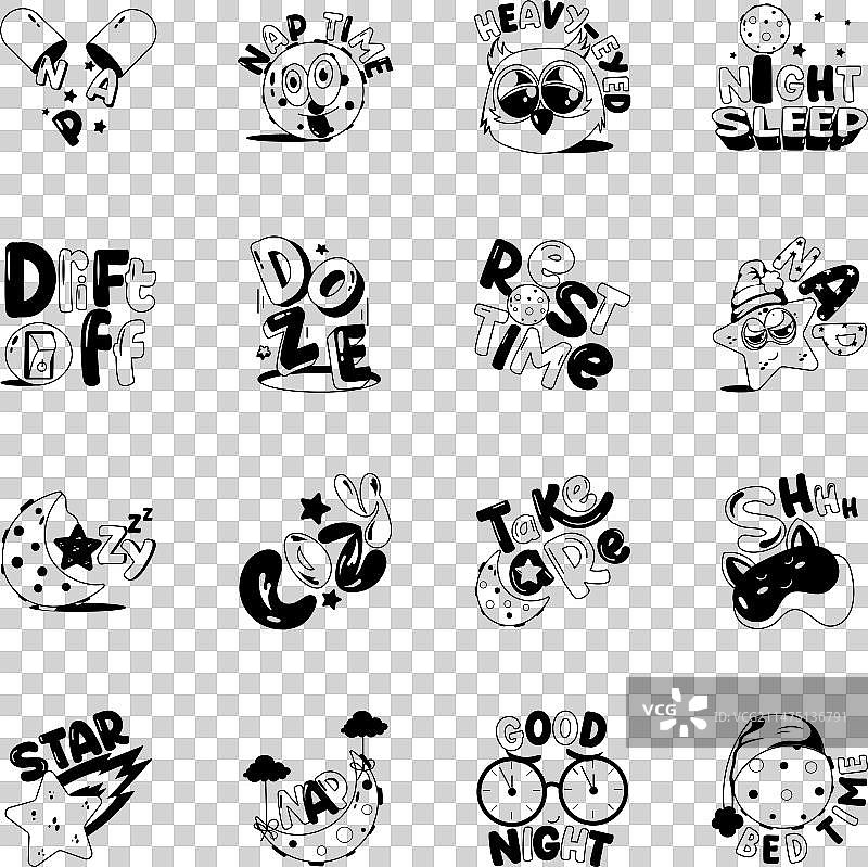 潮流印刷字形贴纸包图片素材