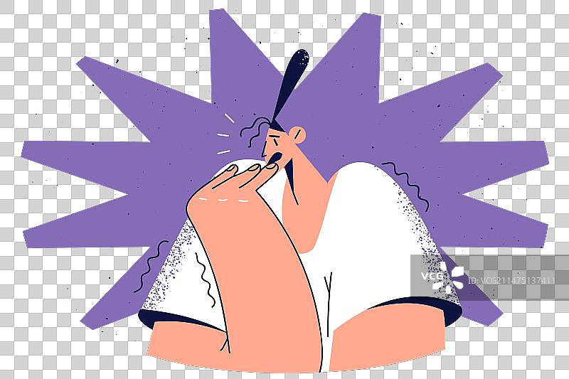 感到害怕的压力大的女人图片素材