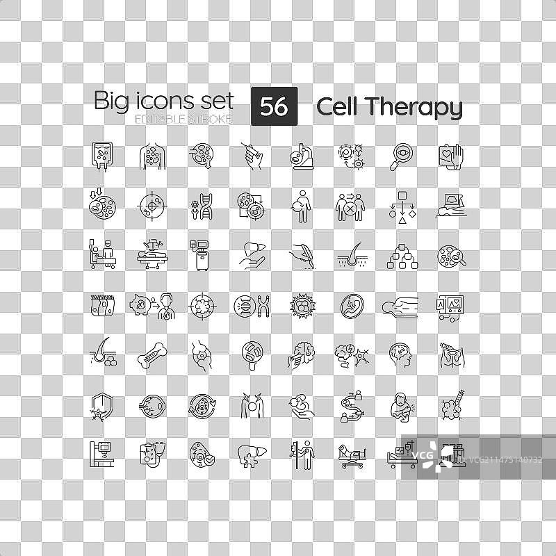 2D可编辑黑色粗线条手机图标集图片素材