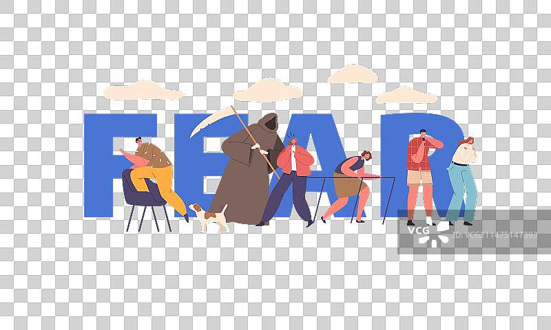 人们眼中反映出显而易见的恐惧图片素材