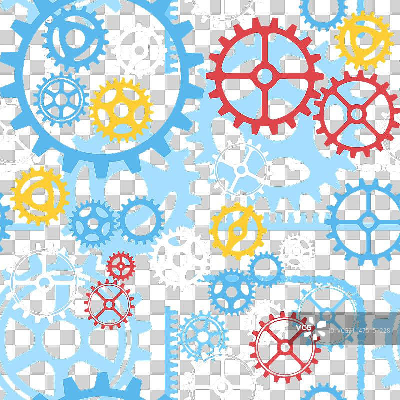 齿轮装饰纺织品无缝图案图片素材