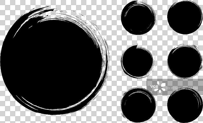 抽象黑色笔刷墨迹圆圈合集图片素材