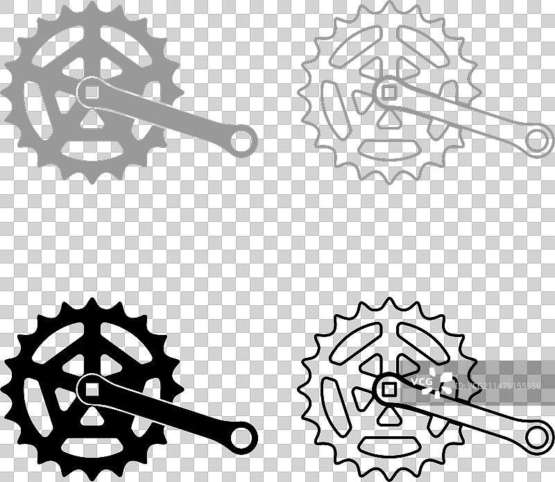 带齿轮的曲柄组链轮曲柄长度图片素材