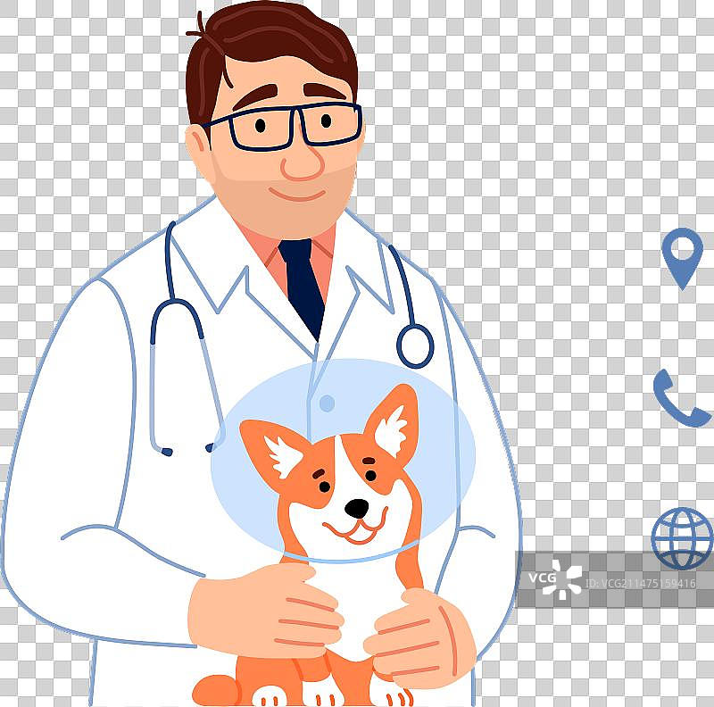 带文本框的兽医名片模板图片素材