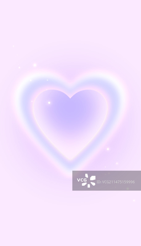 渐变色梦幻浪漫爱心恋爱情人节插画图片素材