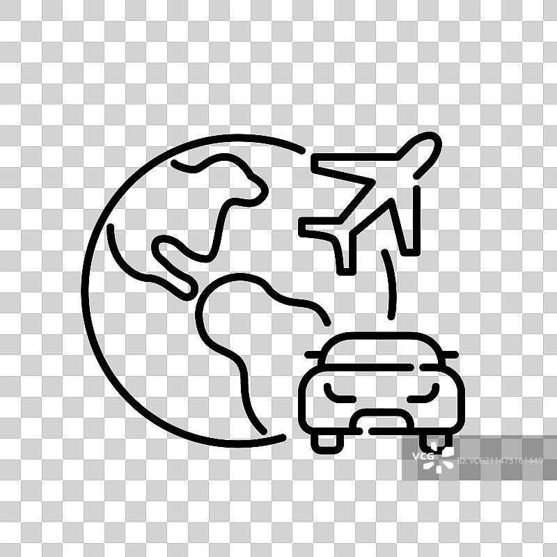 地球仪、飞机和汽车国际图片素材