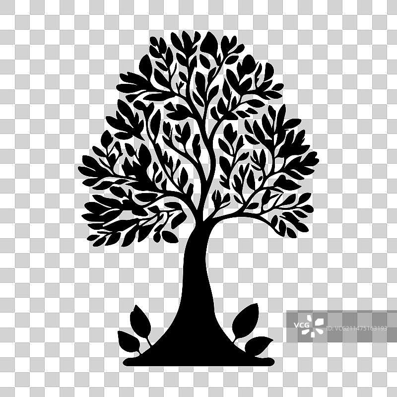 姜黄色托马斯图标手绘黑色树图片素材